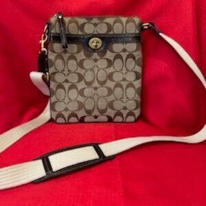 Coach Brown Canvas Logo Cross Body
